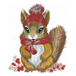 Niedliches Winter Eichhörnchen [Digital]