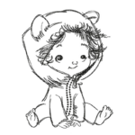 Niedliches Mädchen Baby Stickdatei [Digital]