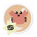 Sternzeichen Krebs im Comic Stil Stickdatei [Digital]