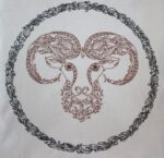 Elegantes Sternzeichen Steinbock im Doodle Stil Stickdatei [Digital] – Bild 2