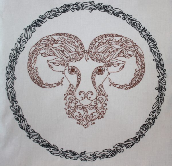 Elegantes Sternzeichen Steinbock im Doodle Stil Stickdatei [Digital] – Bild 2