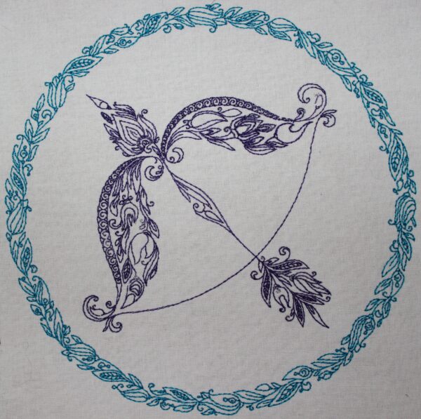 Elegantes Sternzeichen Schütze im Doodle Stil Stickdatei [Digital] – Bild 2