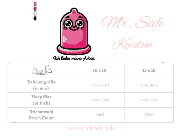 Kondom Mr. Safe Stickdatei [Digital] – Bild 5