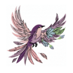 Stickdatei fantasievoller Vogel im Flug – edles Motiv mit Schwung und Leichtigkeit [Digital]
