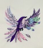 Stickdatei fantasievoller Vogel im Flug – edles Motiv mit Schwung und Leichtigkeit [Digital] – Bild 2