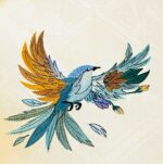 Stickdatei fantasievoller Vogel im Flug – edles Motiv mit Schwung und Leichtigkeit [Digital] – Bild 4