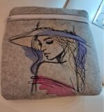 Frau Stickdatei, elegante Damen-Skizze mit Hut für deine Stickmaschine [Digital] – Bild 2