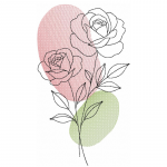 Rose Stickdatei, elegante Doodle Rose für deine Stickmaschine [Digital]