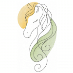 Pferd Stickdatei, elegantes Doodle Pferd für deine Stickmaschine [Digital]