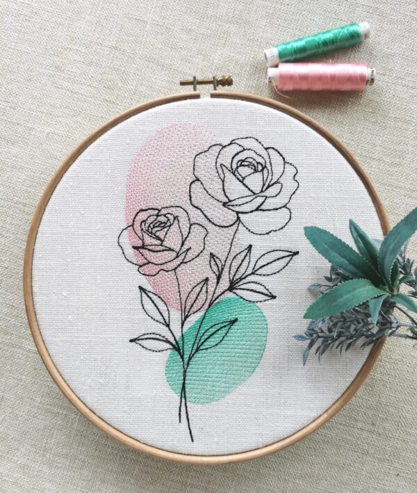 Rose Stickdatei, elegante Doodle Rose für deine Stickmaschine [Digital] – Bild 3