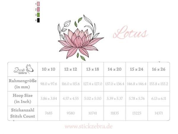 Lotus Stickdatei, elegante Doodle Blume für deine Stickmaschine [Digital] – Bild 6