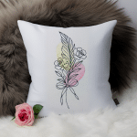 Feder Stickdatei, elegante Doodle Feder mit Rosen für deine Stickmaschine [Digital] – Bild 2