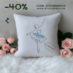 Ballerina Stickdatei, elegante Doodle Frau für deine Stickmaschine [Digital] – Bild 2