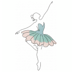 Ballerina Stickdatei, elegante Doodle Frau für deine Stickmaschine [Digital]