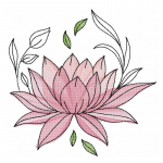 Lotus Stickdatei, elegante Doodle Blume für deine Stickmaschine [Digital]