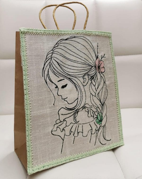 Mädchen Stickdatei, niedliches Mädchen Motiv für deine Stickmaschine [Digital] – Bild 2