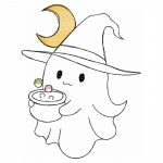 Geist Stickdatei, niedlicher Halloween Geist für deine Stickmaschine [Digital]