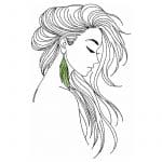 Frau Stickdatei, wunderschöne Doodle Dame für deine Stickmaschine [Digital]