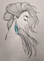 Frau Stickdatei, wunderschöne Doodle Dame für deine Stickmaschine [Digital] – Bild 4