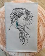 Frau Stickdatei, wunderschöne Doodle Dame für deine Stickmaschine [Digital] – Bild 2