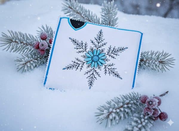 Schneeflocke Stickdatei, winterlicher Eiskristall für deine Stickmaschine [Digital] – Bild 4