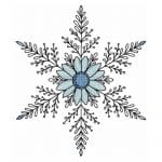 Schneeflocke Stickdatei, winterlicher Eiskristall für deine Stickmaschine [Digital]