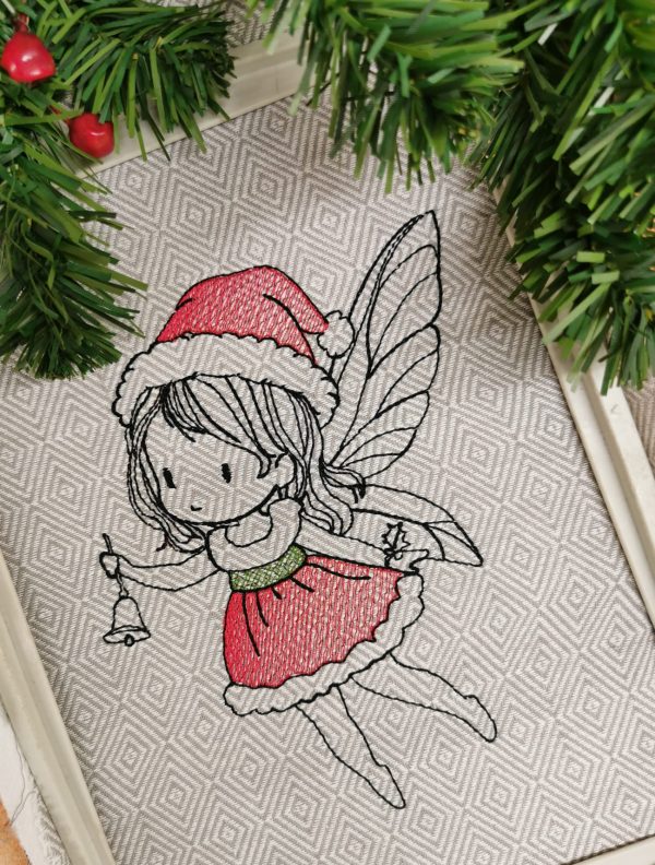 Niedliche Weihnachtselfe Stickdatei, winterliche Elfe für deine Stickmaschine [Digital] – Bild 4