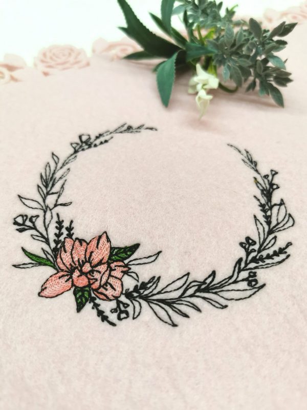 Magnolien Stickdatei, blumiger Rahmen mit Magnolien für deine Stickmaschine [Digital] – Bild 2