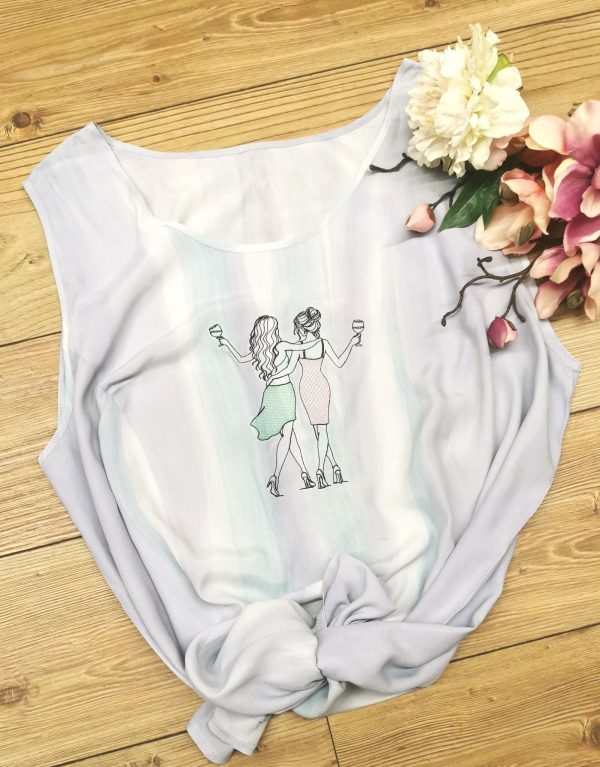 Freundinnen Stickdatei, "Best Friends" Frauen für deine Stickmaschine [Digital] – Bild 3
