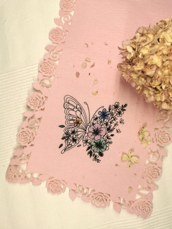 Schmetterling Stickdatei, sommerlicher Schmetterling mit Blumen für deine Stickmaschine [Digital] – Bild 3