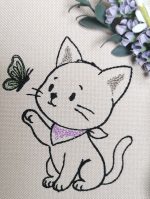 Katze Stickdatei, Doodle Kätzchen für deine Stickmaschine [Digital] – Bild 2