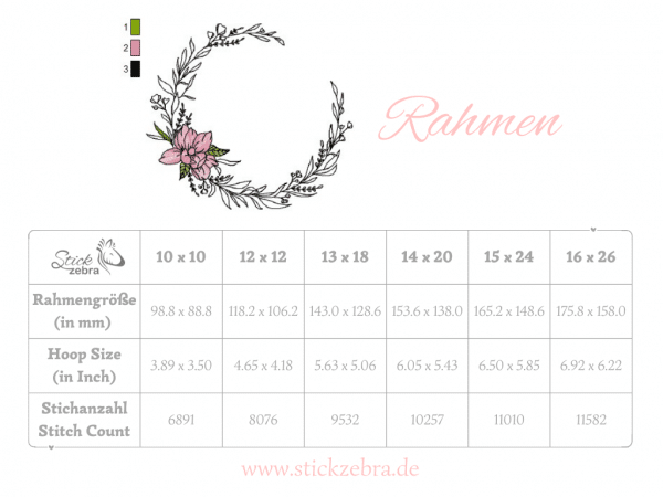 Magnolien Stickdatei, blumiger Rahmen mit Magnolien für deine Stickmaschine [Digital] – Bild 3