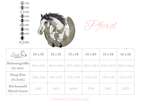 Pferd Stickdatei, springendes Pferd für deine Stickmaschine [Digital] – Bild 4