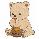 Bär Stickdatei, niedlicher Honigbär für deine Stickmaschine [Digital]