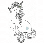 Einhorn Stickdatei, Doodle Einhorn für deine Stickmaschine [Digital]