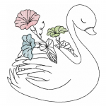 Schwan Stickdatei, blumiger Schwan für deine Stickmaschine [Digital]