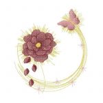 Blume Stickdatei, magische Blume mit Schmetterling für deine Stickmaschine [Digital]