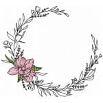 Magnolien Stickdatei, blumiger Rahmen mit Magnolien für deine Stickmaschine [Digital]