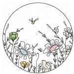 Frühlingsrahmen Stickdatei, sommerlicher Rahmen für deine Stickmaschine [Digital]