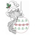 Weihnachtself Stickdatei, Gnom mit Christbaumkugel für deine Stickmaschine [Digital]