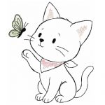 Katze Stickdatei, Doodle Kätzchen für deine Stickmaschine [Digital]