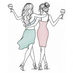 Freundinnen Stickdatei, "Best Friends" Frauen für deine Stickmaschine [Digital]