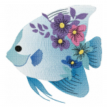 Fisch Stickdatei, blumiger Fisch für deine Stickmaschine [Digital]