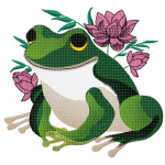 Frosch Stickdatei, blumiger Frosch für deine Stickmaschine [Digital]