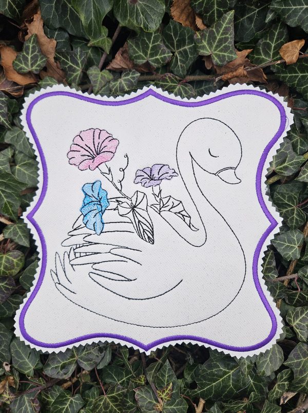 Schwan Stickdatei, blumiger Schwan für deine Stickmaschine [Digital] – Bild 4