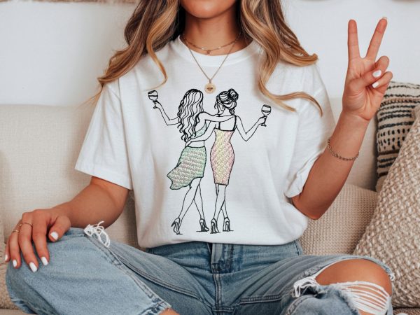 Freundinnen Stickdatei, "Best Friends" Frauen für deine Stickmaschine [Digital] – Bild 2