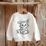 Hase Stickdatei, frecher Doodle Hase für deine Stickmaschine [Digital] – Bild 2