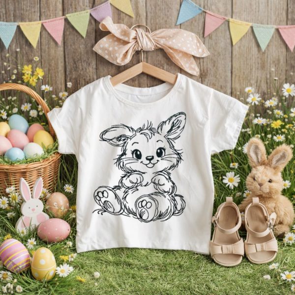 Hase Stickdatei, frecher Doodle Hase für deine Stickmaschine [Digital] – Bild 3