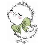Küken Stickdatei, niedliches Küken mit Schleife für deine Stickmaschine [Digital]