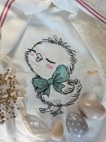 Küken Stickdatei, niedliches Küken mit Schleife für deine Stickmaschine [Digital] – Bild 3